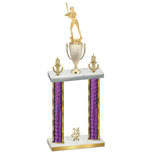 Double Purple Glacier Year Softball Trophy