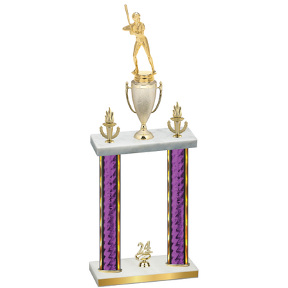 Double Purple Glacier Year Softball Trophy