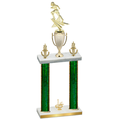 Double Green Glacier First Place Football Trophy
