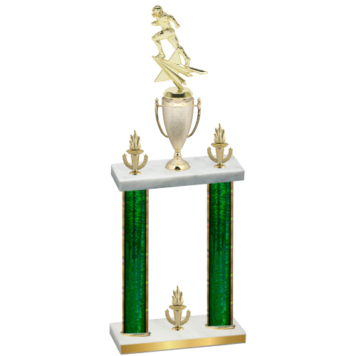 Double Green Glacier Victory Football Trophy
