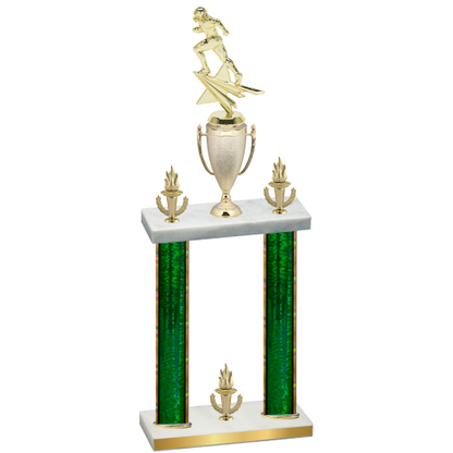 Double Green Glacier Victory Football Trophy