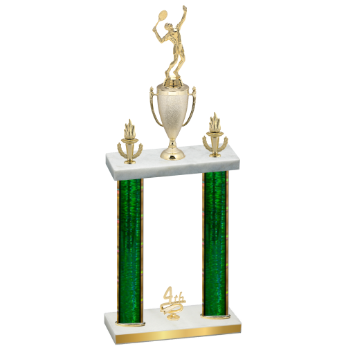 Double Green Glacier Fourth Place Tennis Trophy