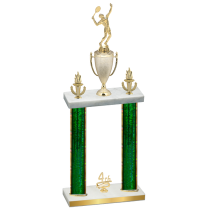 Double Green Glacier Fourth Place Tennis Trophy