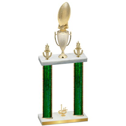 Double Green Glacier First Place Football Trophy