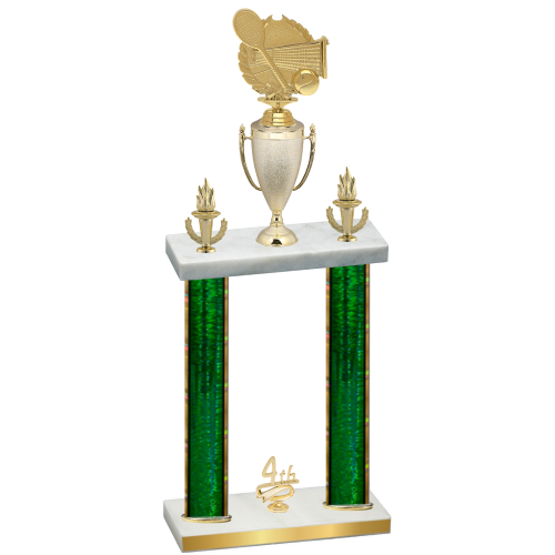 Double Green Glacier Fourth Place Tennis Trophy