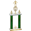 Double Green Glacier Third Place Wrestling Trophy