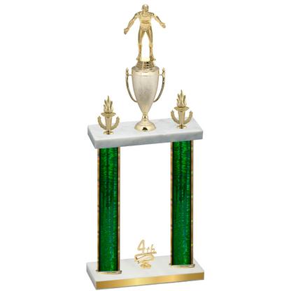 Double Green Glacier Fourth Place Wrestling Trophy