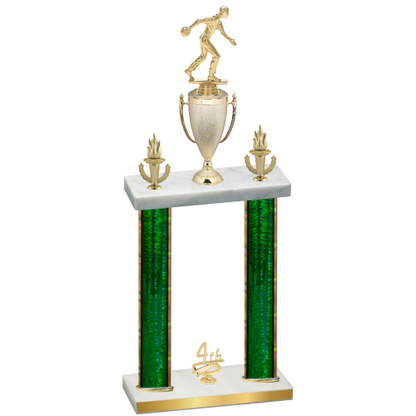 Double Green Glacier Fourth Place Bowling Trophy