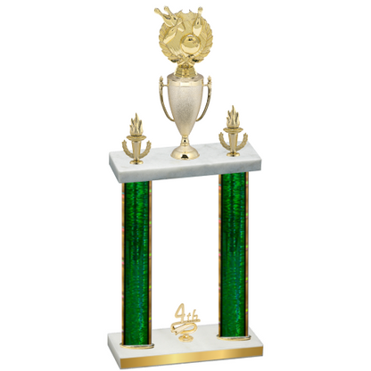 Double Green Glacier Fourth Place Bowling Trophy