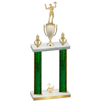 Double Green Glacier Second Place Volleyball Trophy