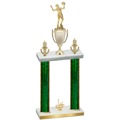Double Green Glacier First Place Volleyball Trophy