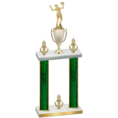 Double Green Glacier Victory Volleyball Trophy