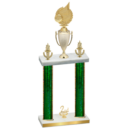 Double Green Glacier Second Place Volleyball Trophy