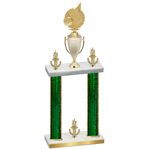 Double Green Glacier Victory Volleyball Trophy