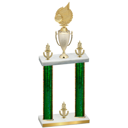 Double Green Glacier Victory Volleyball Trophy