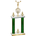 Double Green Glacier Victory Cheerleading Trophy