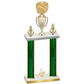 Double Green Glacier Third Place Cheerleading Trophy