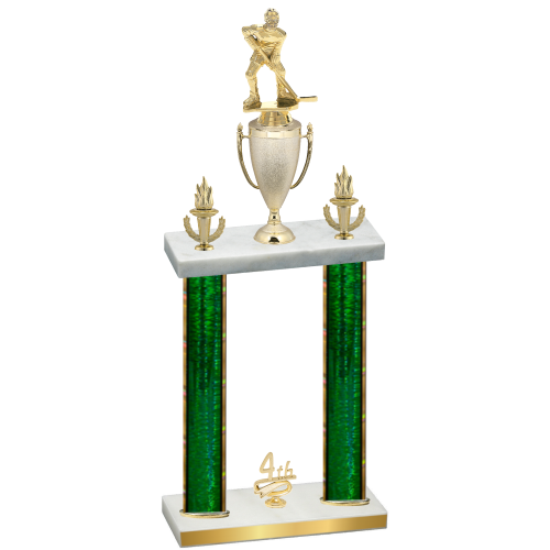 Double Green Glacier Fourth Place Hockey Trophy