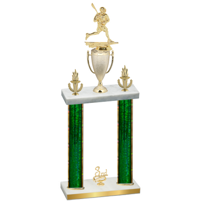 Double Green Glacier Third Place Lacrosse Trophy