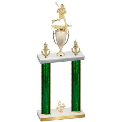 Double Green Glacier Fourth Place Lacrosse Trophy