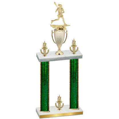 Double Green Glacier Victory Lacrosse Trophy
