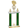 Double Green Glacier Second Place Basketball Trophy