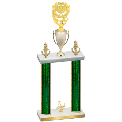 Double Green Glacier Third Place Pickleball Trophy
