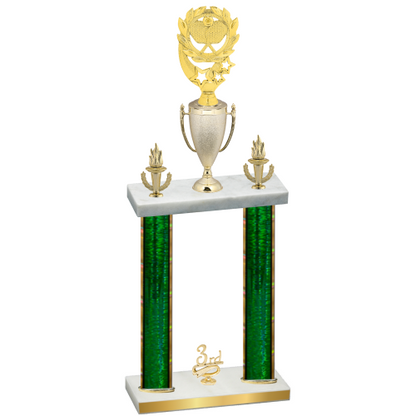 Double Green Glacier Third Place Pickleball Trophy