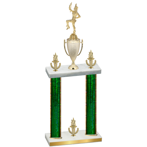 Double Green Glacier Victory Majorette Trophy