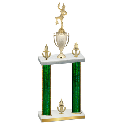 Double Green Glacier Victory Majorette Trophy