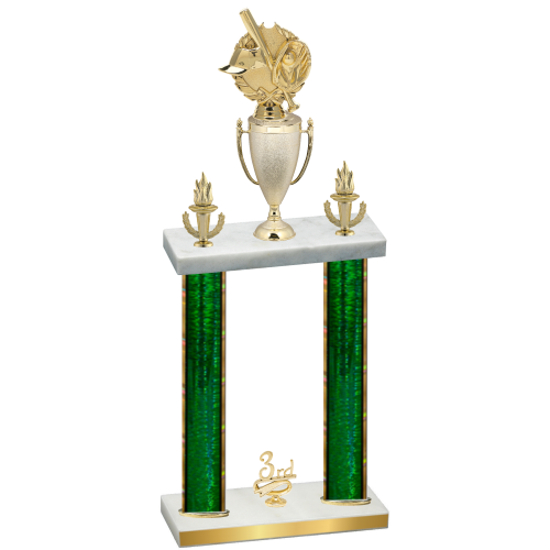 Double Green Glacier Third Place Baseball Trophy