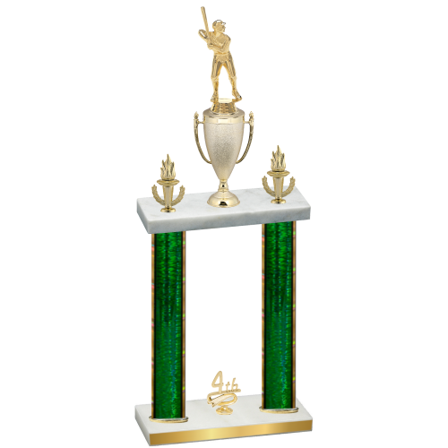 Double Green Glacier Fourth Place Baseball Trophy