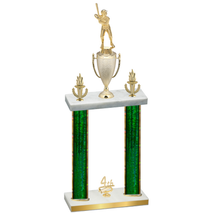 Double Green Glacier Fourth Place Baseball Trophy