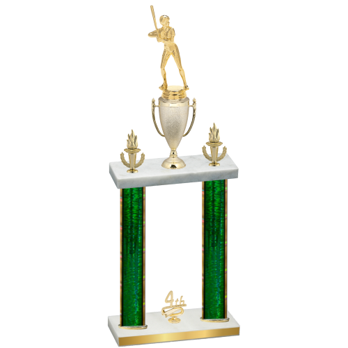 Double Green Glacier Fourth Place Softball Trophy