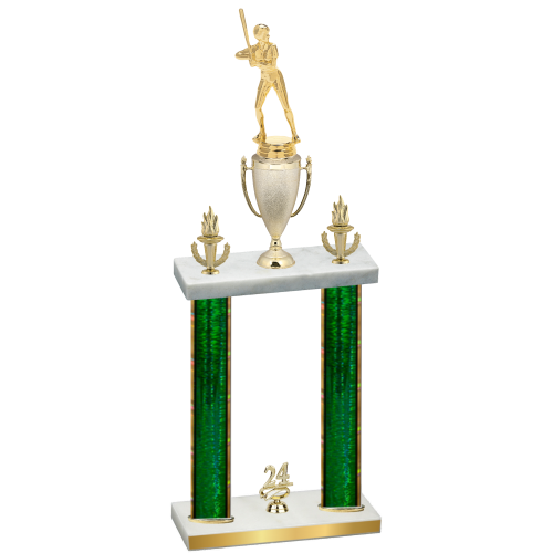 Double Green Glacier Year Softball Trophy