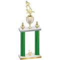Double Green Carbon Fiber Second Place Football Trophy