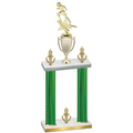 Double Green Carbon Fiber Victory Football Trophy