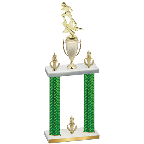 Double Green Carbon Fiber Victory Football Trophy