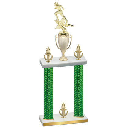 Double Green Carbon Fiber Victory Football Trophy