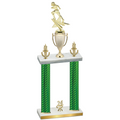 Double Green Carbon Fiber Year Football Trophy