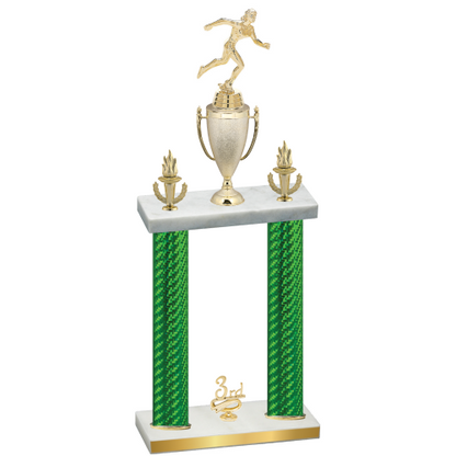 Double Green Carbon Fiber Third Place Running Trophy