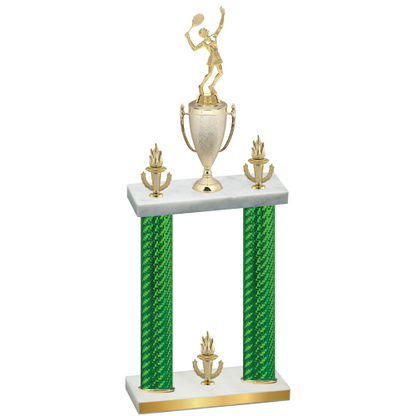 Double Green Carbon Fiber Victory Tennis Trophy