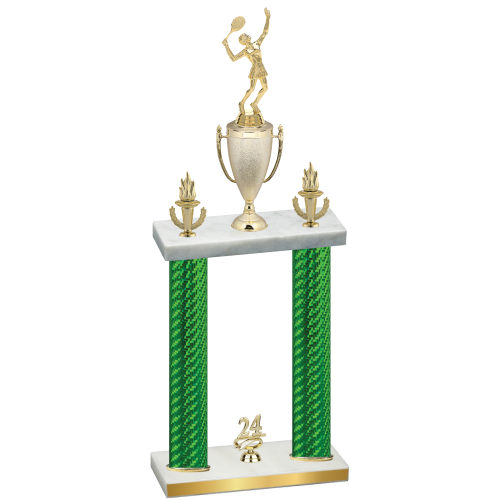 Double Green Carbon Fiber Year Tennis Trophy