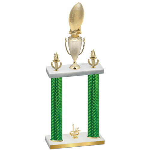 Double Green Carbon Fiber First Place Football Trophy