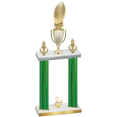 Double Green Carbon Fiber Second Place Football Trophy