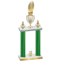 Double Green Carbon Fiber Year Football Trophy