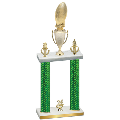 Double Green Carbon Fiber Year Football Trophy