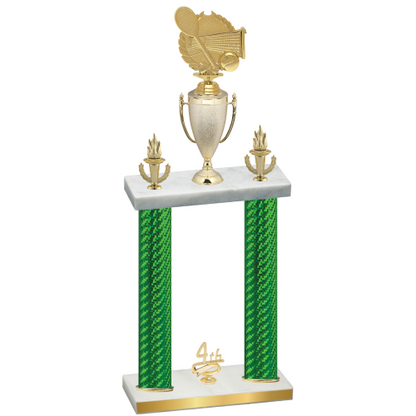 Double Green Carbon Fiber Fourth Place Tennis Trophy