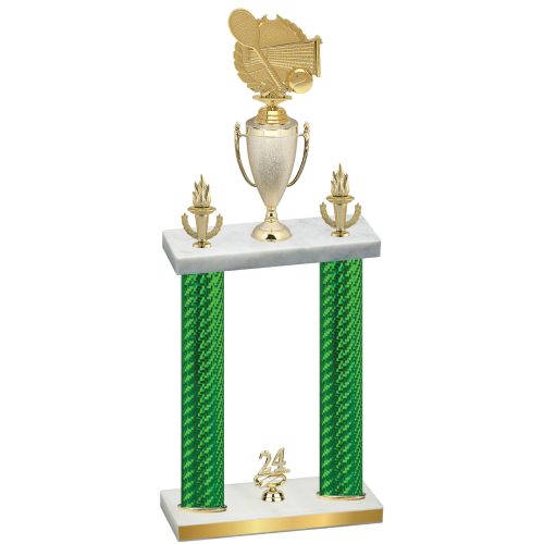 Double Green Carbon Fiber Year Tennis Trophy