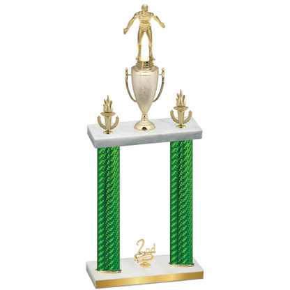 Double Green Carbon Fiber Second Place Wrestling Trophy